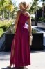 Numoco 299-19 CHIARA elegancka maxi długa suknia na ramiączkach tył